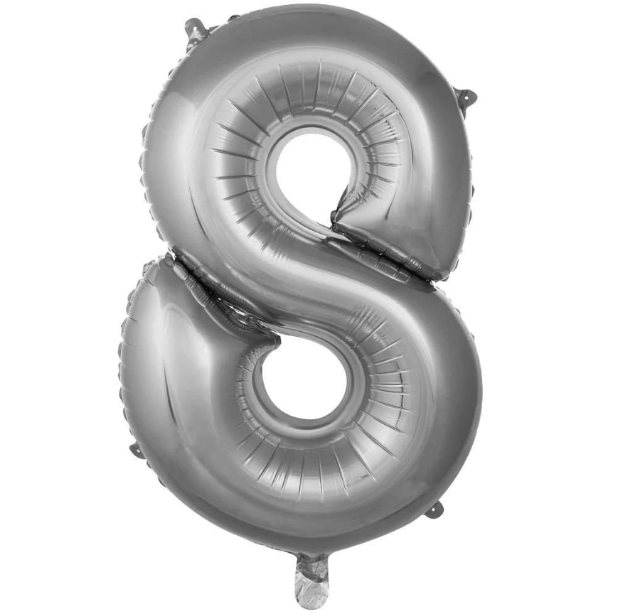 Folyo Balon Gümüş 8 40 İnç 100 Cm